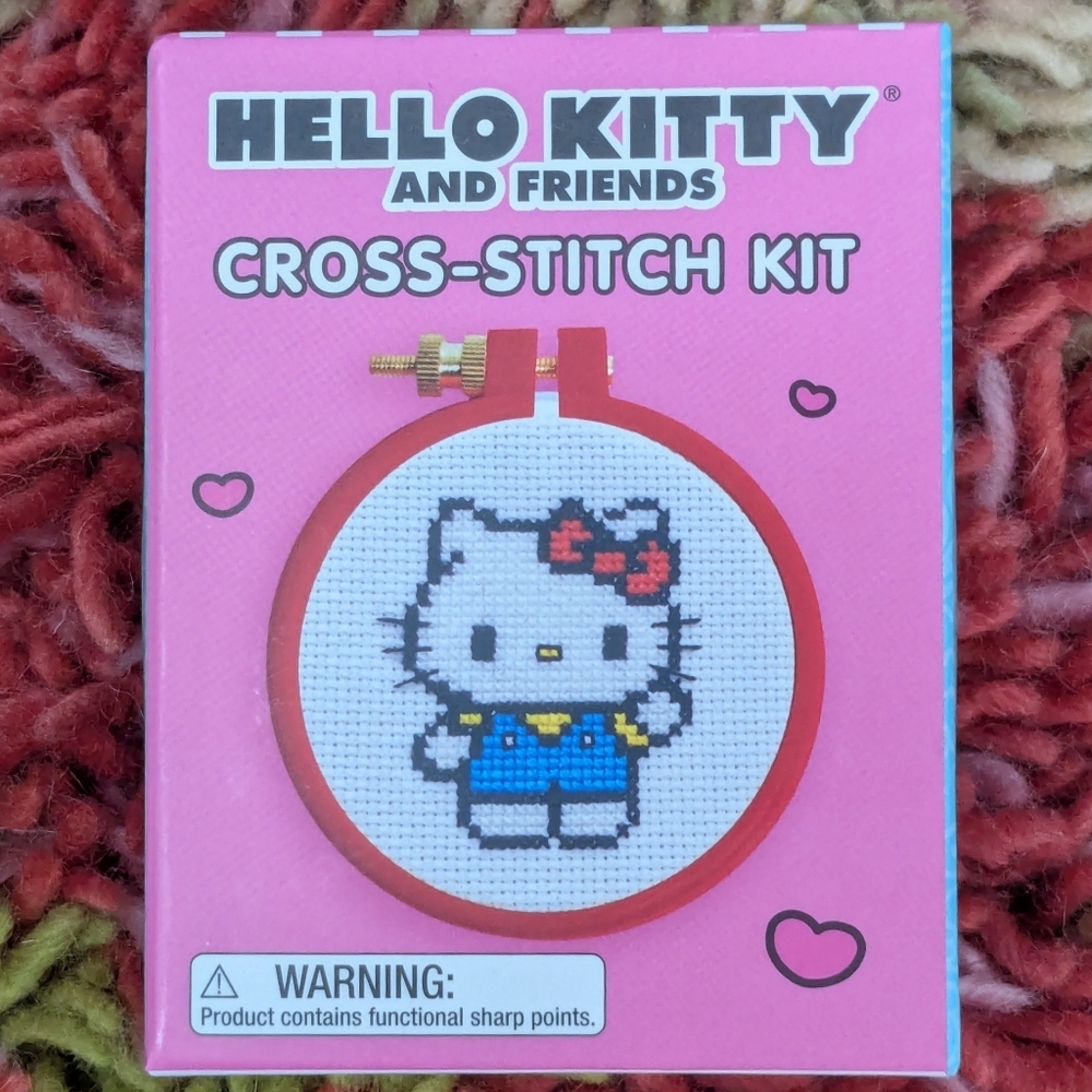 Sanrio Cross-Stitch Kit with Red Hoops